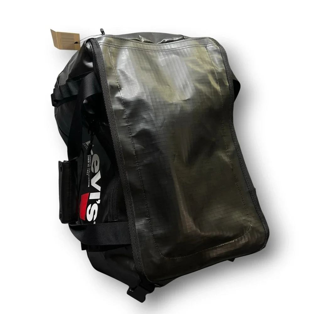 Levi's Waterproof Duffel Bag Weekender Gym Travel Carry On Black Backpack 18